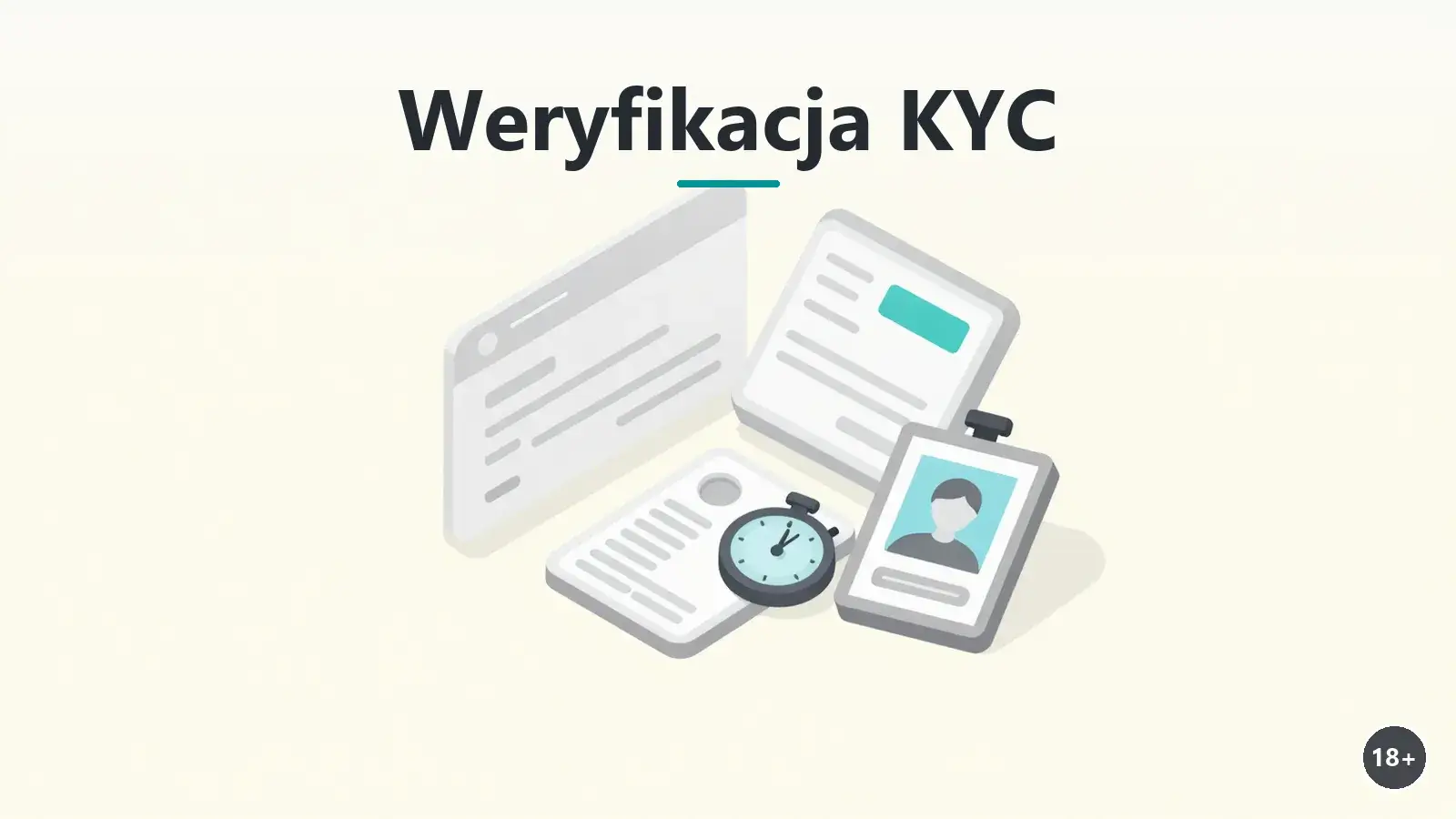 Izometryczne karty dokumentów do weryfikacji KYC z zegarem